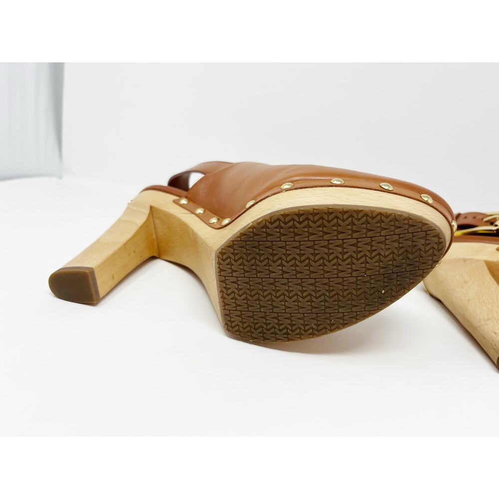 MICHAEL Michael Kors Beatrice Brown Platform Slingback Clog Heels SZ 8 - Picture 10 of 15